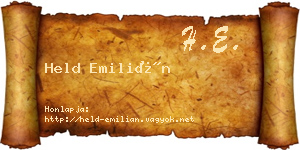 Held Emilián névjegykártya